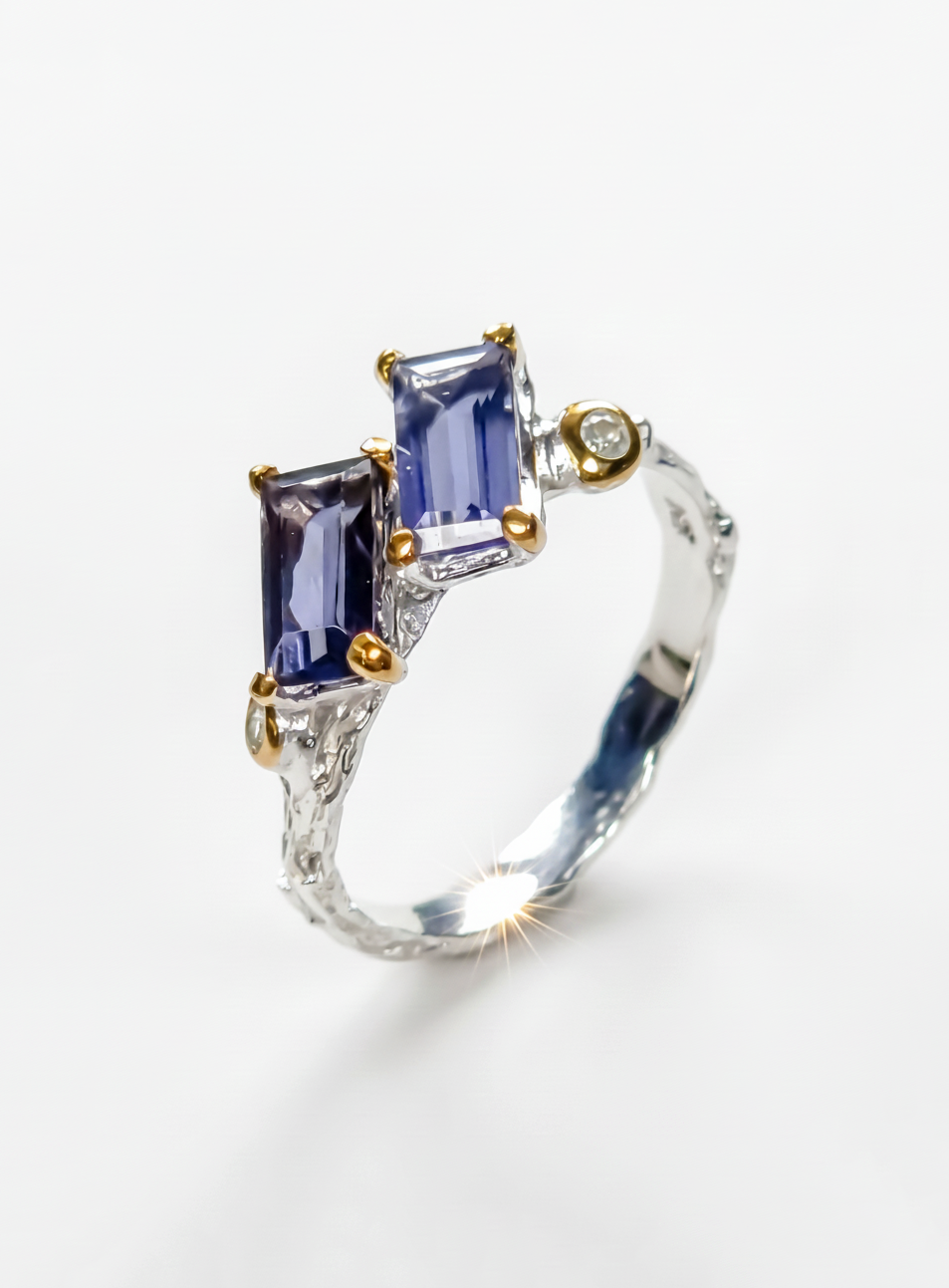 925 Sterling Silver Blue Iolite Ring, additional angle