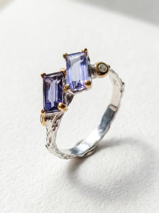 925 Sterling Silver Blue Iolite Ring, main product image