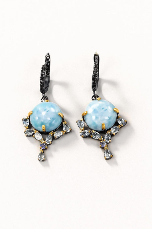 925 Sterling Silver Larimar Earrings, main product image