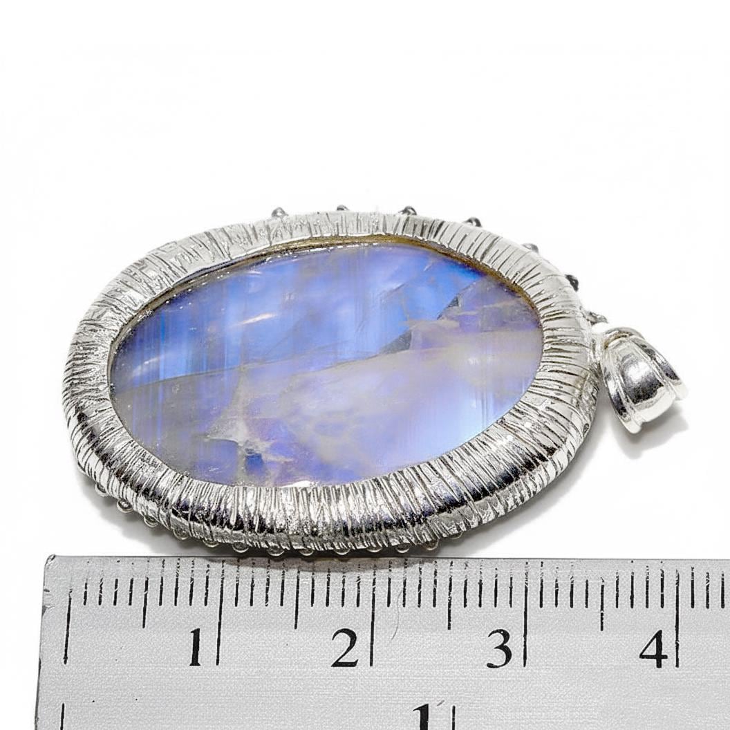 925 Sterling Silver Moonstone Necklace, additional angle