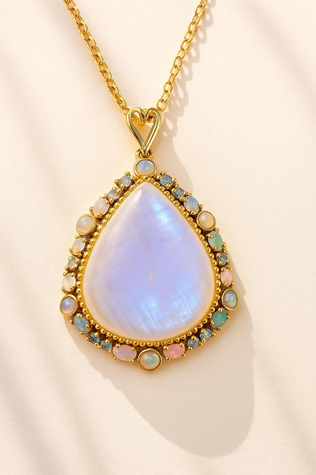 925 Sterling Silver Moonstone Necklace, layered look