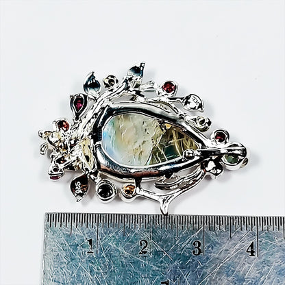 925 Sterling Silver Moonstone Necklace, layered look