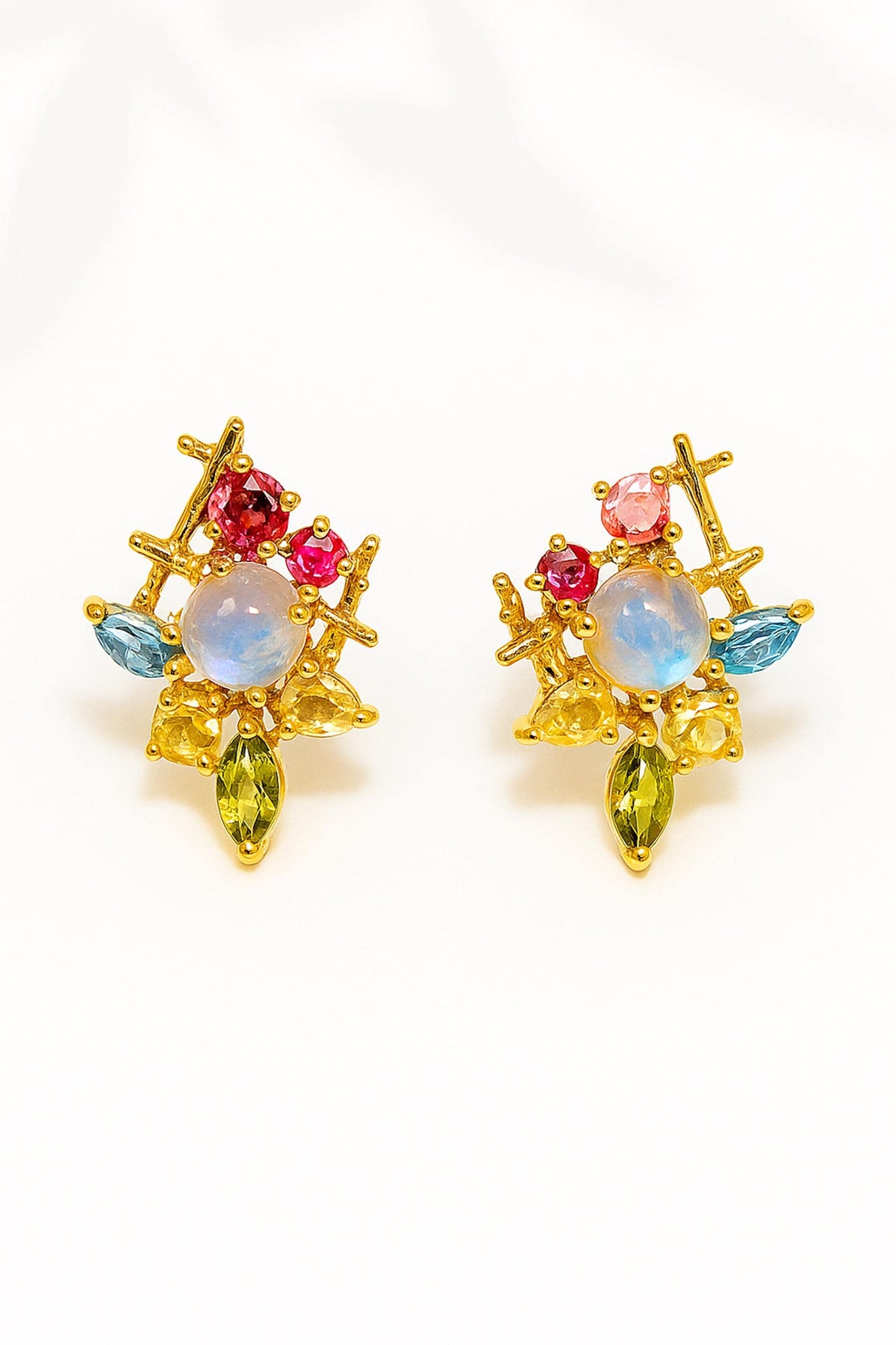 Rainbow Moonstone Earrings, stone or metal detail
