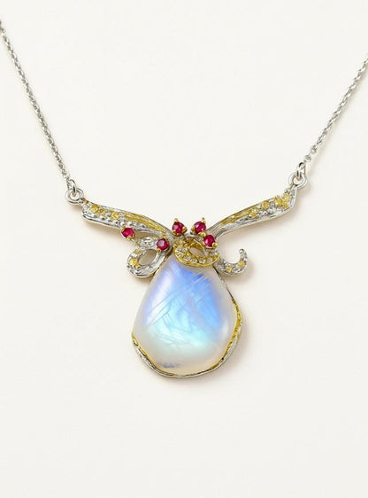 925 Sterling Silver Moonstone Necklace, main product image