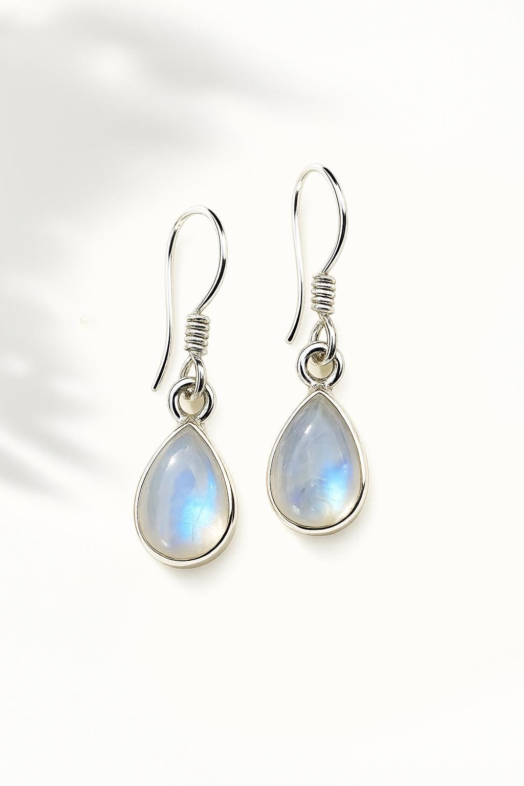 925 Sterling Silver Moonstone Earrings, additional angle