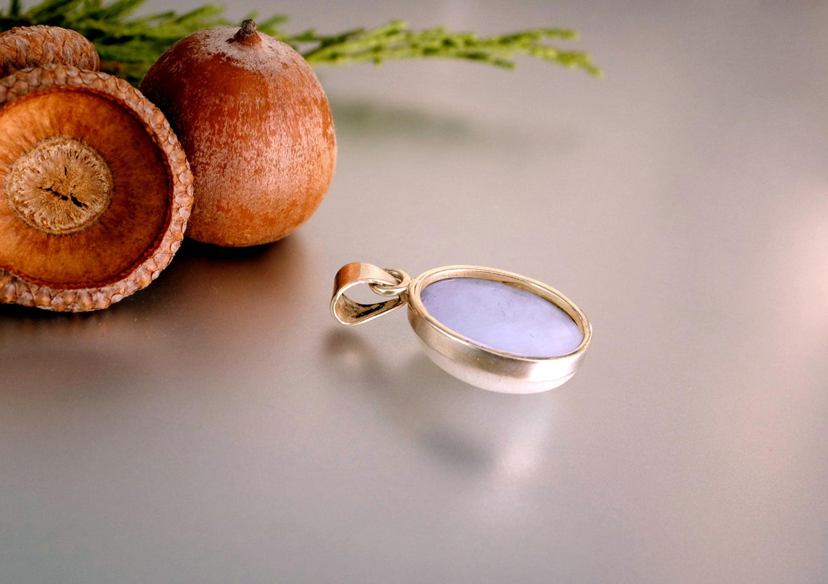 925 Sterling Silver Oval Moonstone Necklace, additional angle