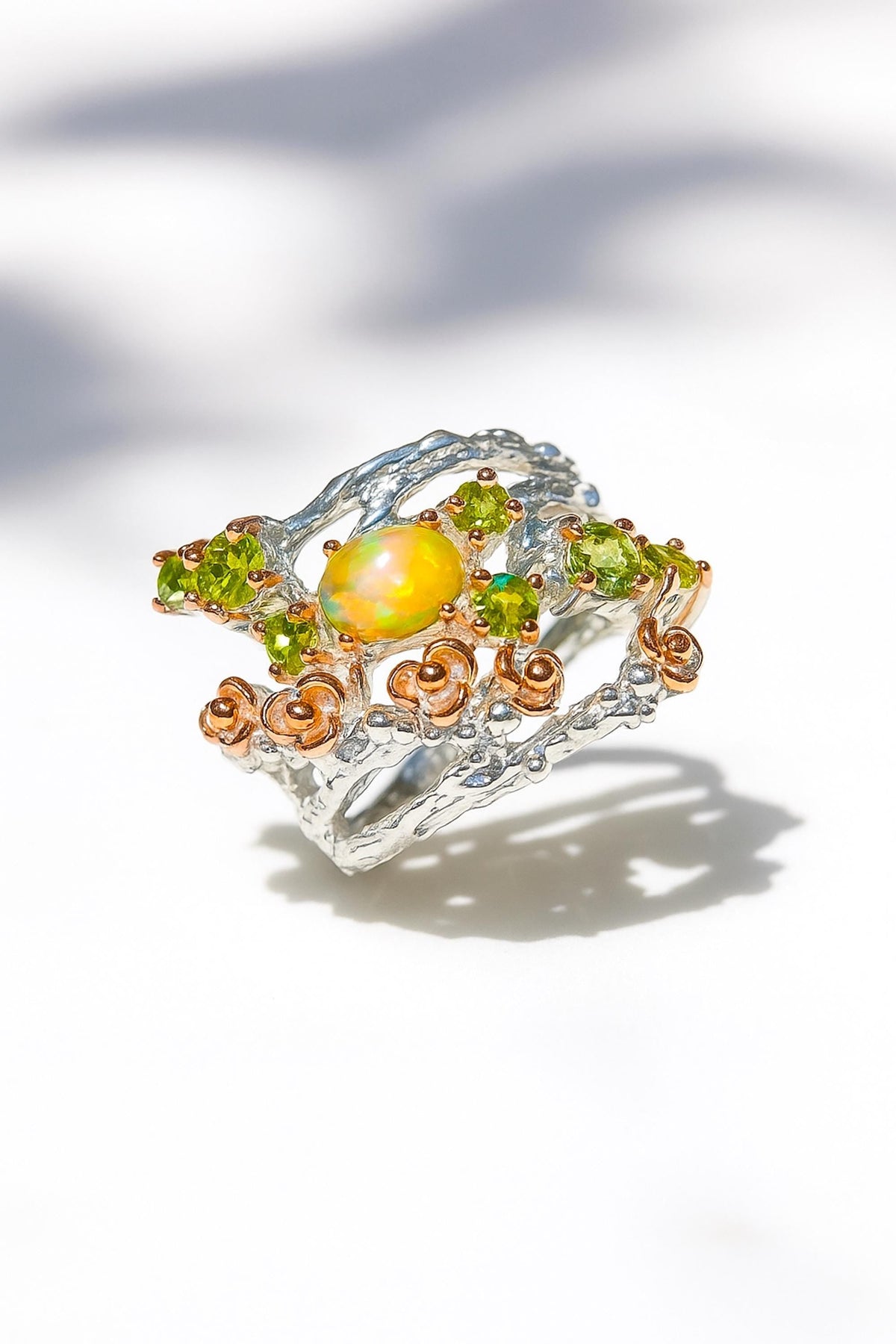 925 Sterling Silver Rainbow Opal Ring, main product image