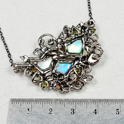 925 Sterling Silver Raw Fire Opal Necklace, back clasp detail