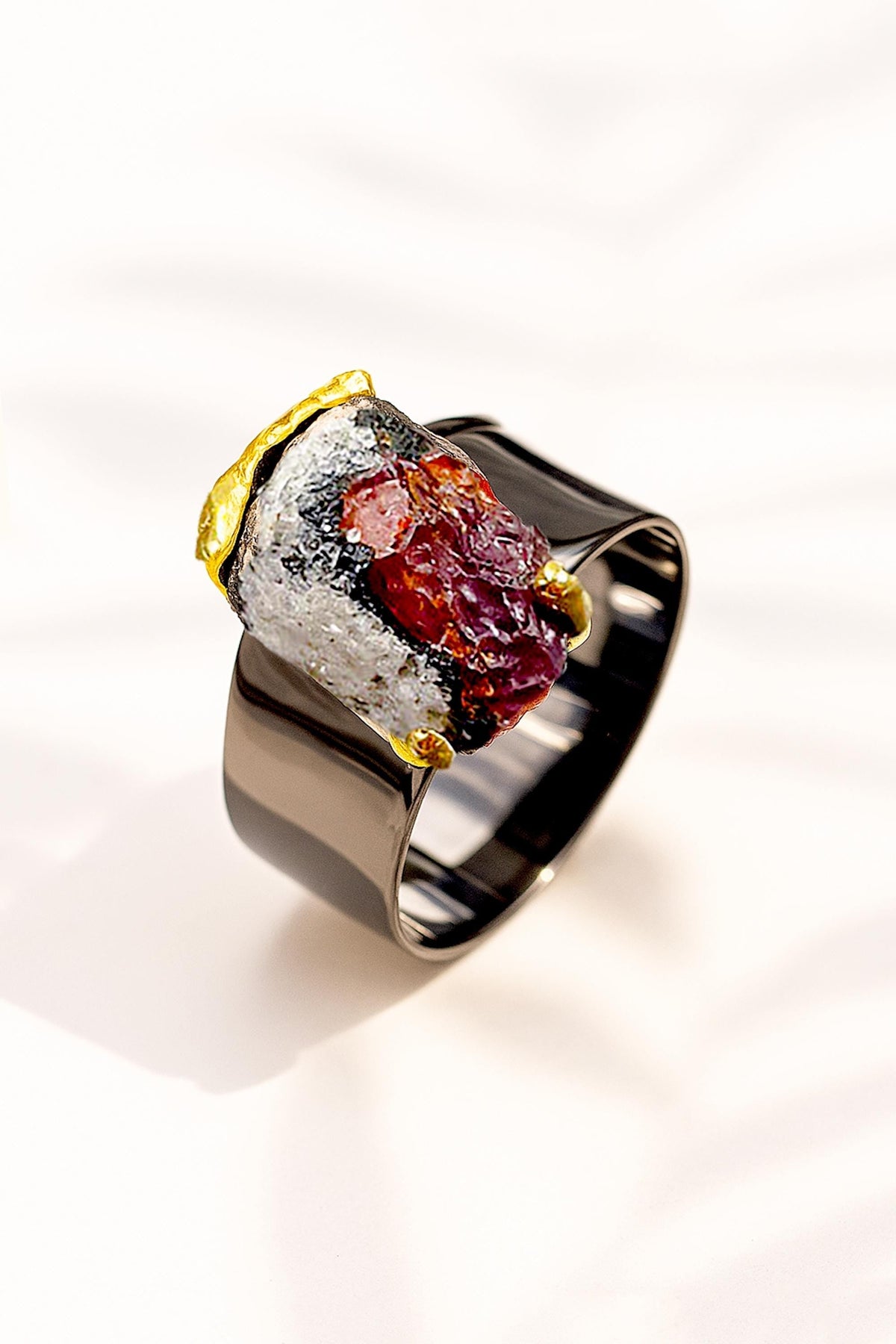 925 Sterling Silver Raw Red Ruby Ring, main product image