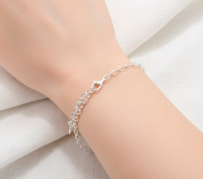 925 Sterling Silver Raw Tourmaline Bracelet, side detail