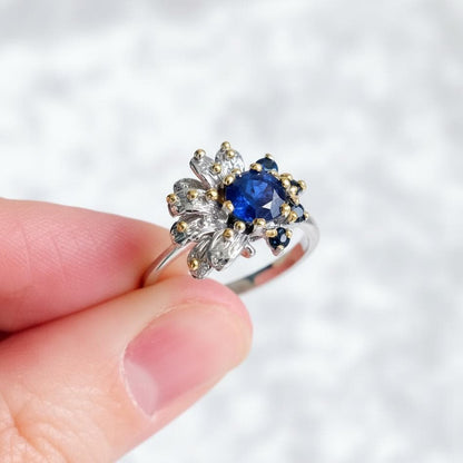 925 Sterling Silver Real Sapphire Ring, additional angle