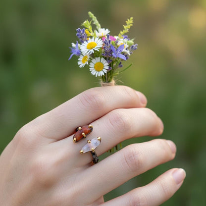 925 Sterling Silver Red Spinel Topaz Ring, alternate angle