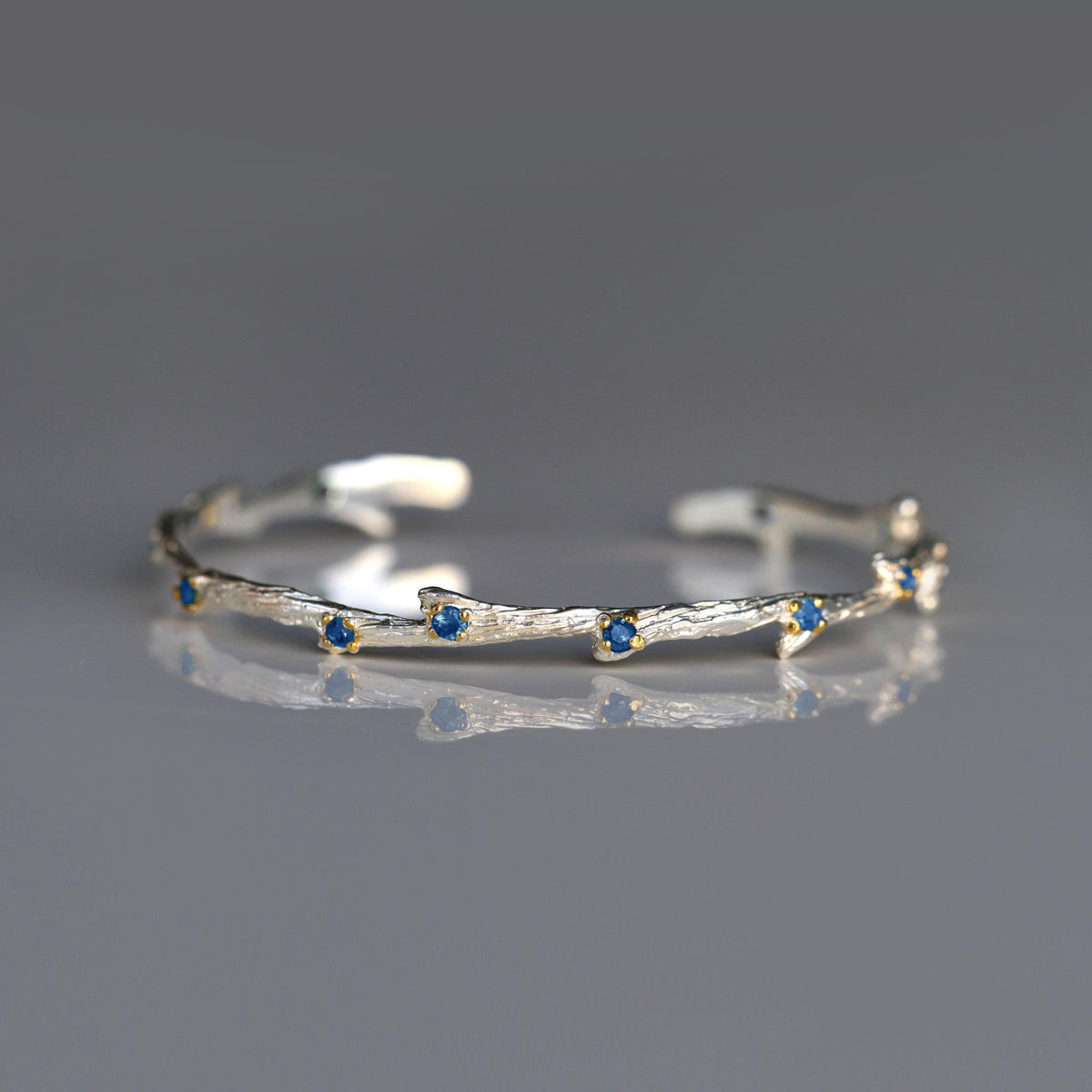 925 Sterling Silver Tanzanite Cuff Bracelet, additional angle