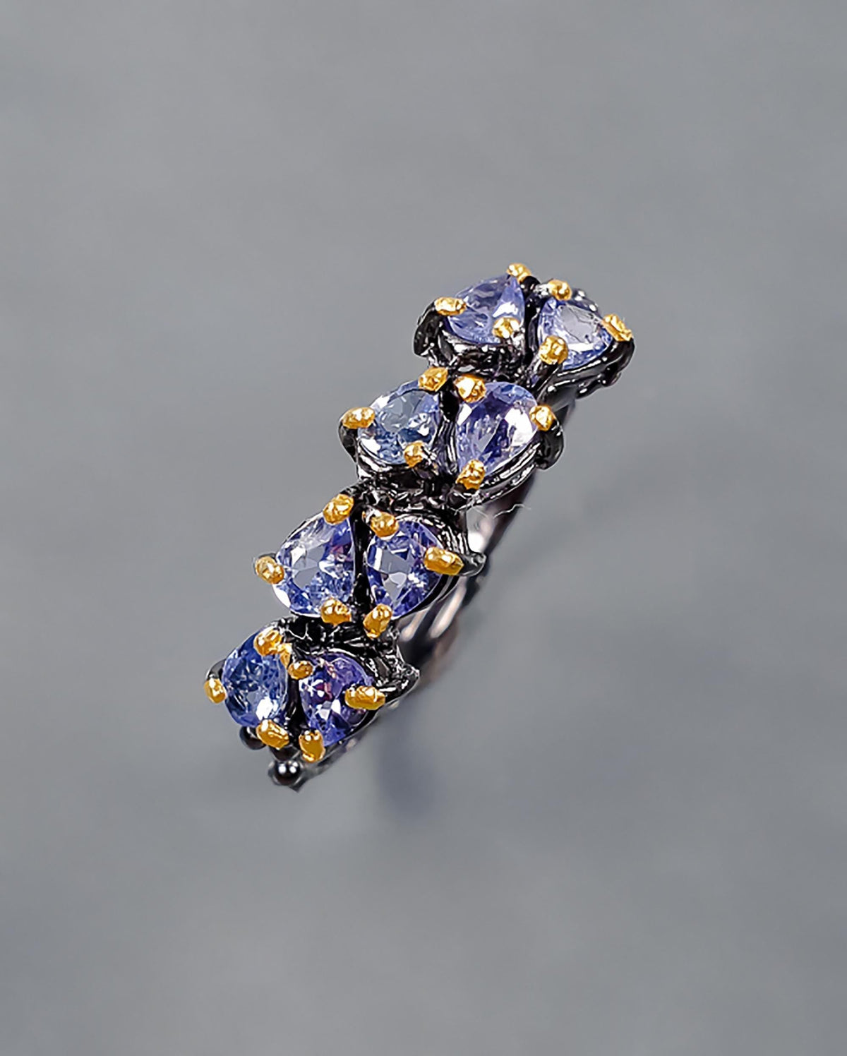 925 Sterling Silver Blue Tanzanite Ring, additional angle
