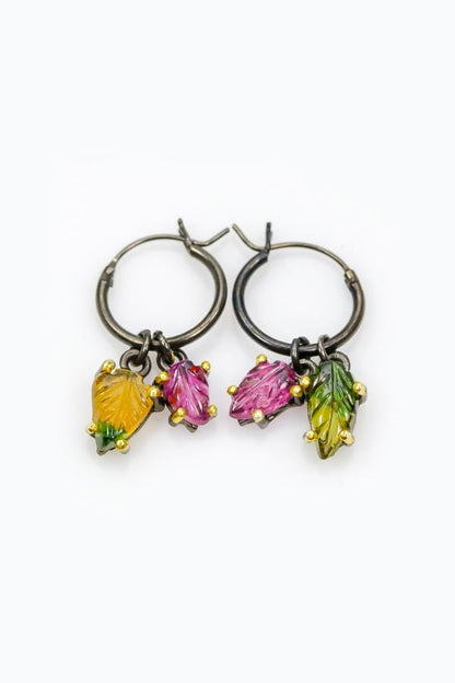 925 Sterling Silver Tourmaline Hoop Earrings, main product image