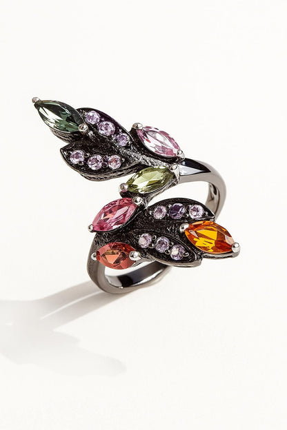 925 Sterling Silver Tourmaline Ring, side view