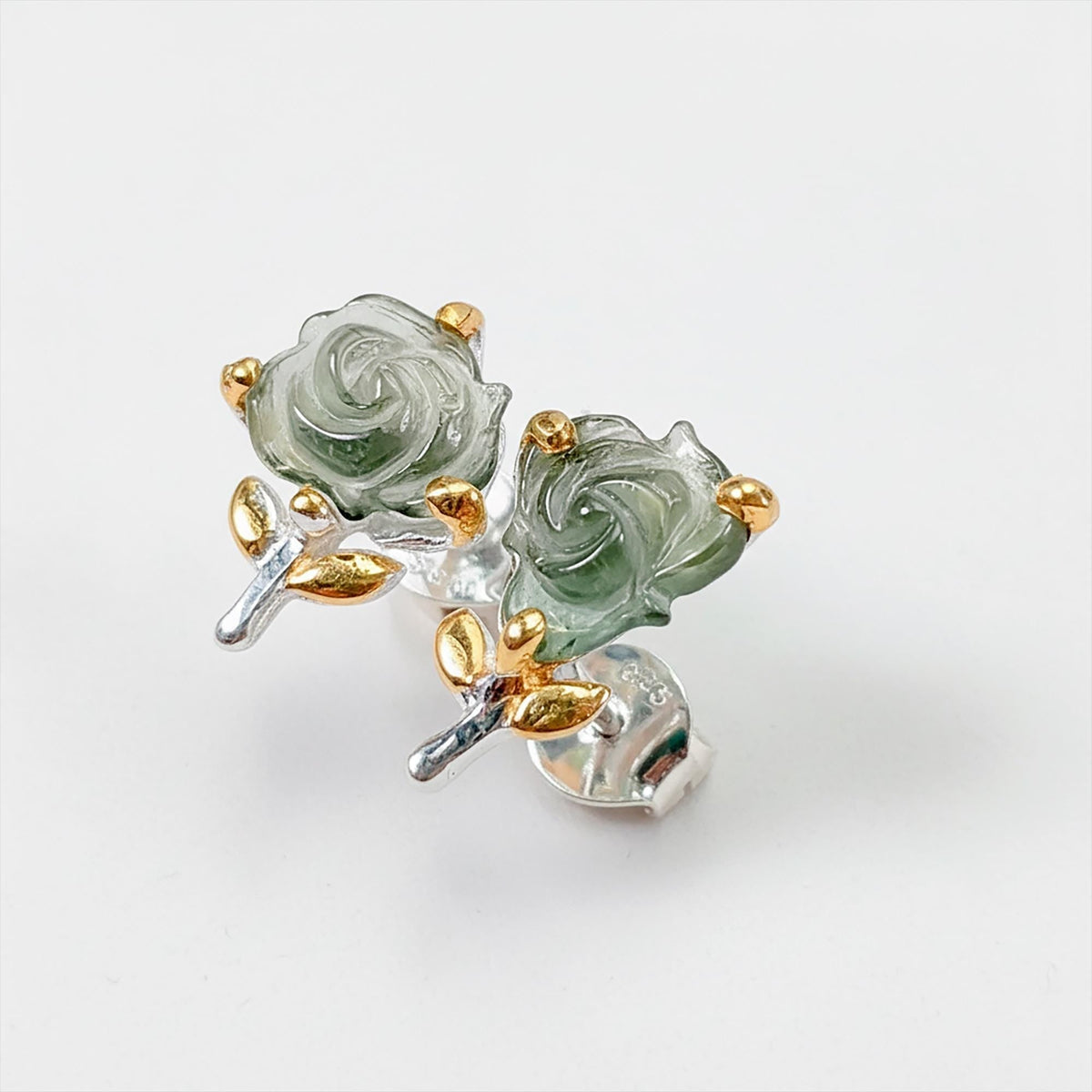 925 Sterling Silver Tourmaline Earrings, side angle