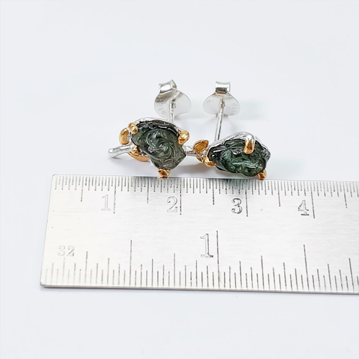 925 Sterling Silver Tourmaline Earrings, additional angle