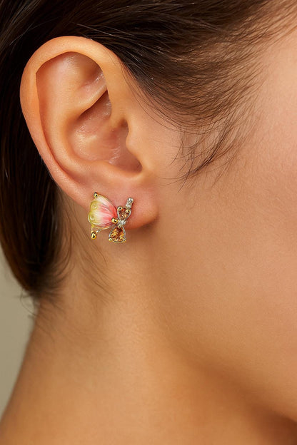925 Sterling Silver Tourmaline Stud Earrings, alternate angle