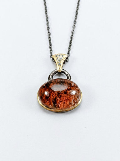 925 silver Ghost Quartz gemstone necklace
