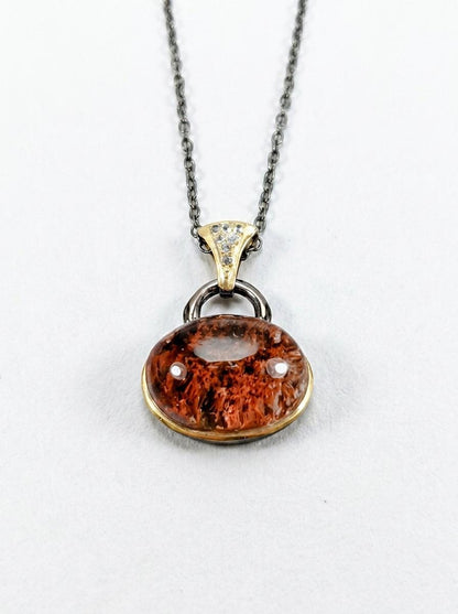 925 silver Ghost Quartz gemstone necklace