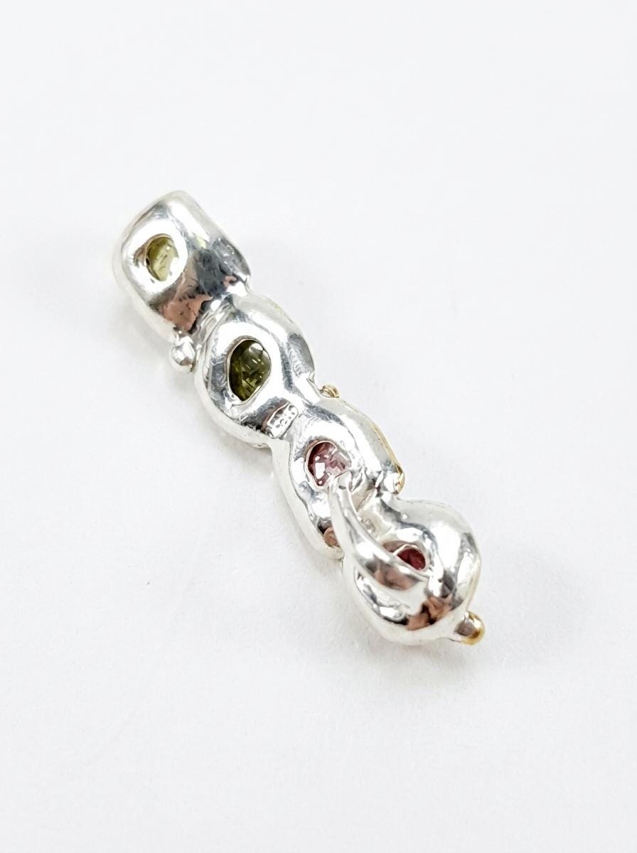 925 silver raw tourmaline necklace