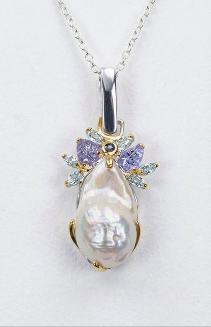 925 silver baroque pearl necklace, main product image
