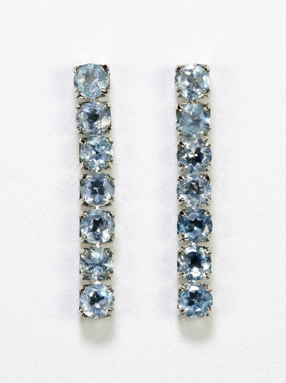 925 silver blue topaz gemstone earrings, statement jewelry
