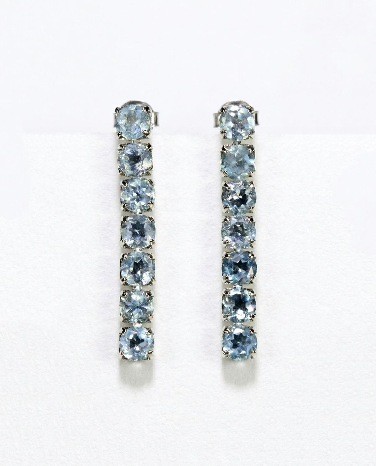 925 silver blue topaz gemstone earrings, statement jewelry