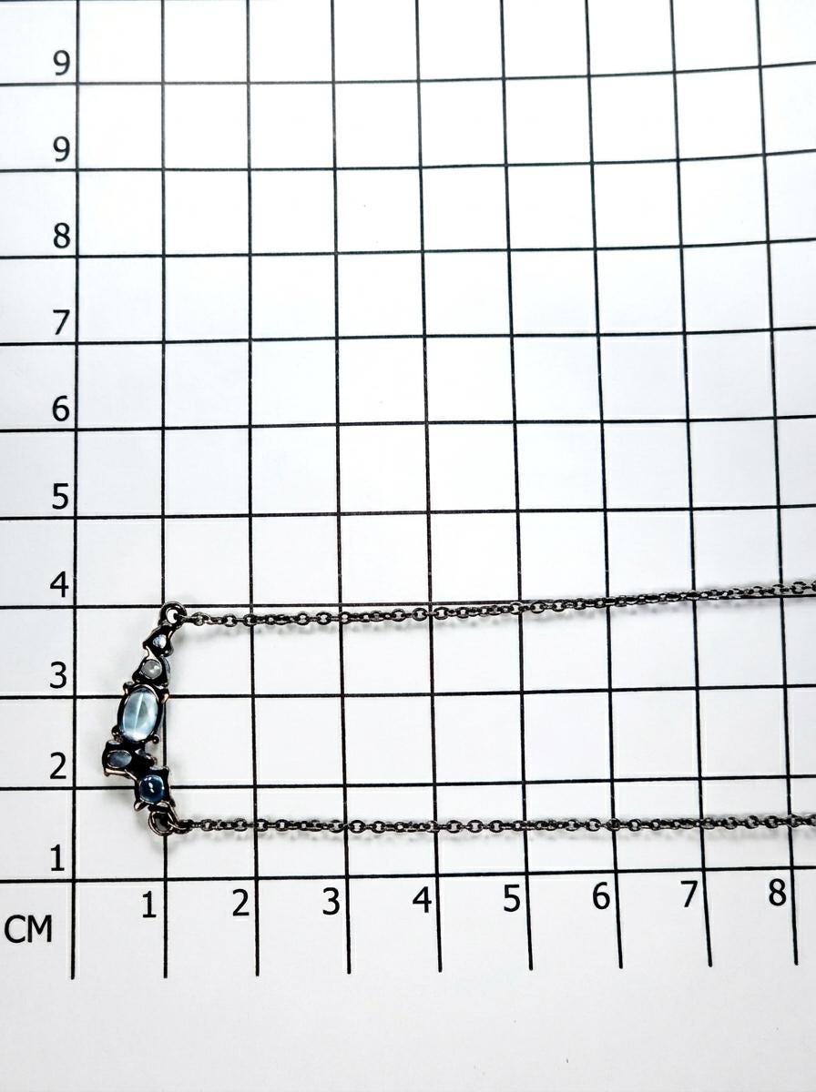925 silver blue topaz cluster necklace