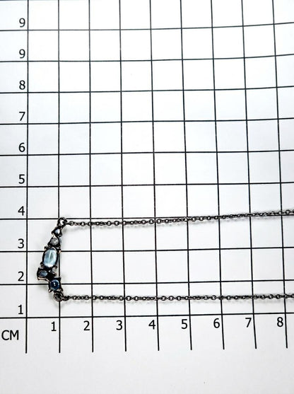 925 silver blue topaz cluster necklace