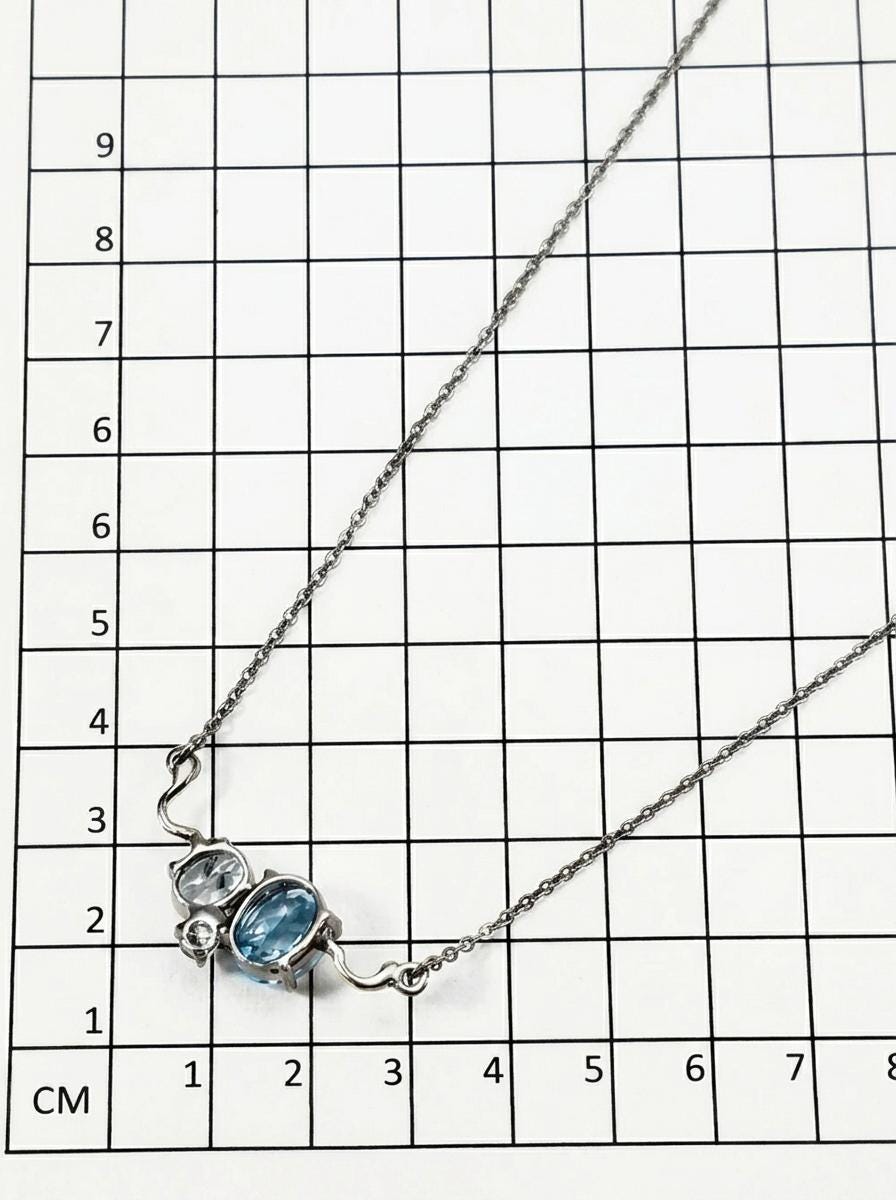 925 silver blue topaz necklace
