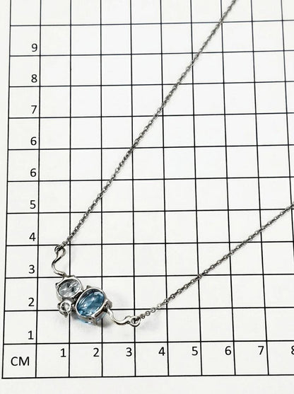 925 silver blue topaz necklace
