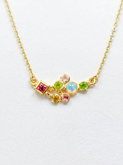 925 sterling silver cluster gemstone necklace, main product image