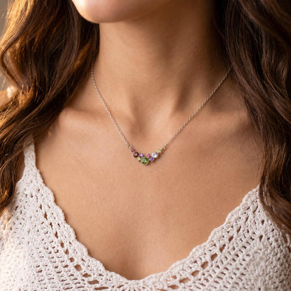 925 silver colorful gemstone necklace
