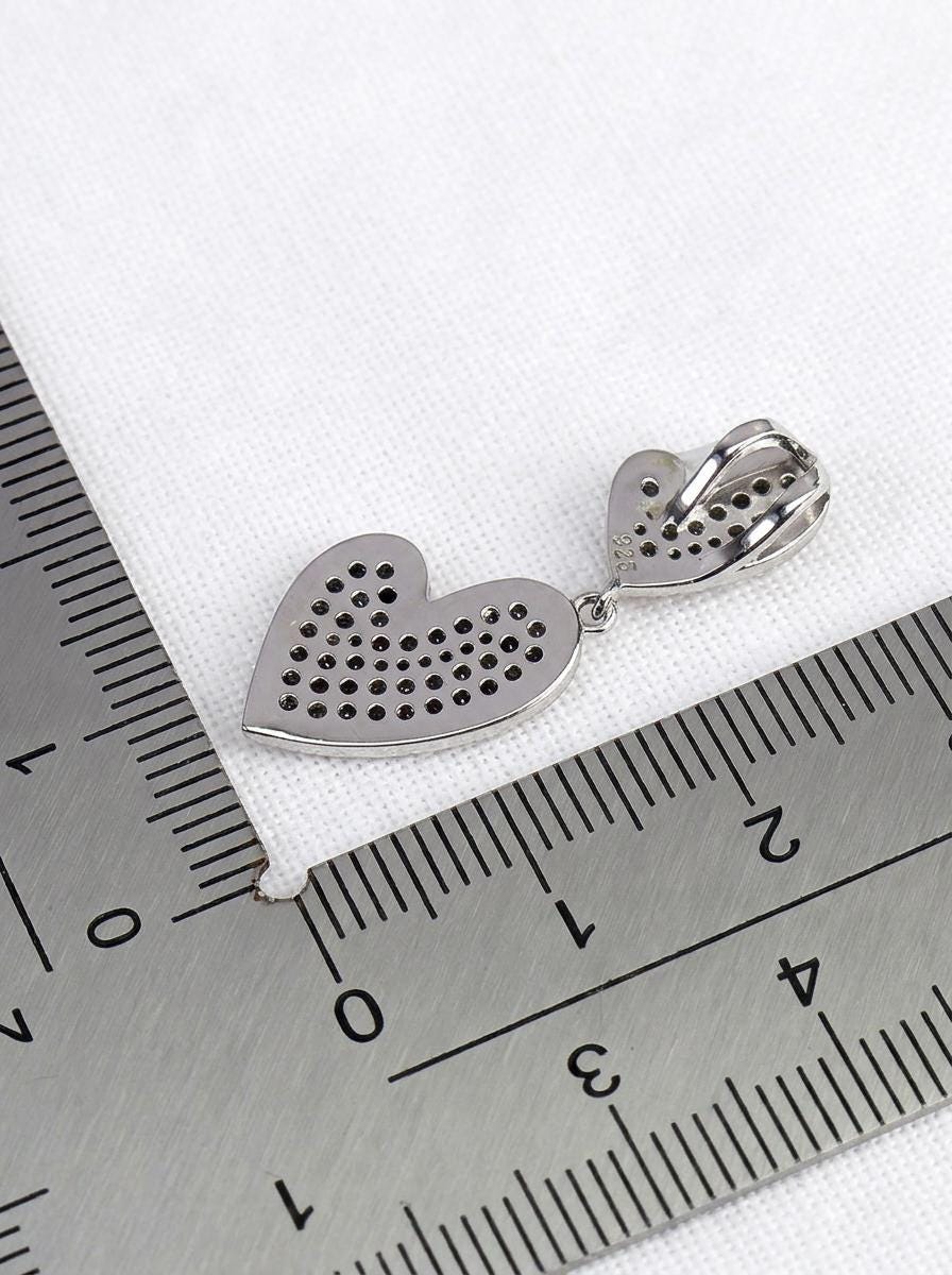 925 silver colorful sapphire heart necklace