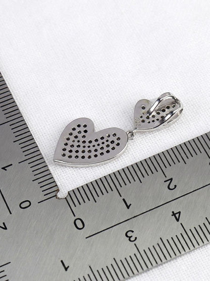 925 silver colorful sapphire heart necklace