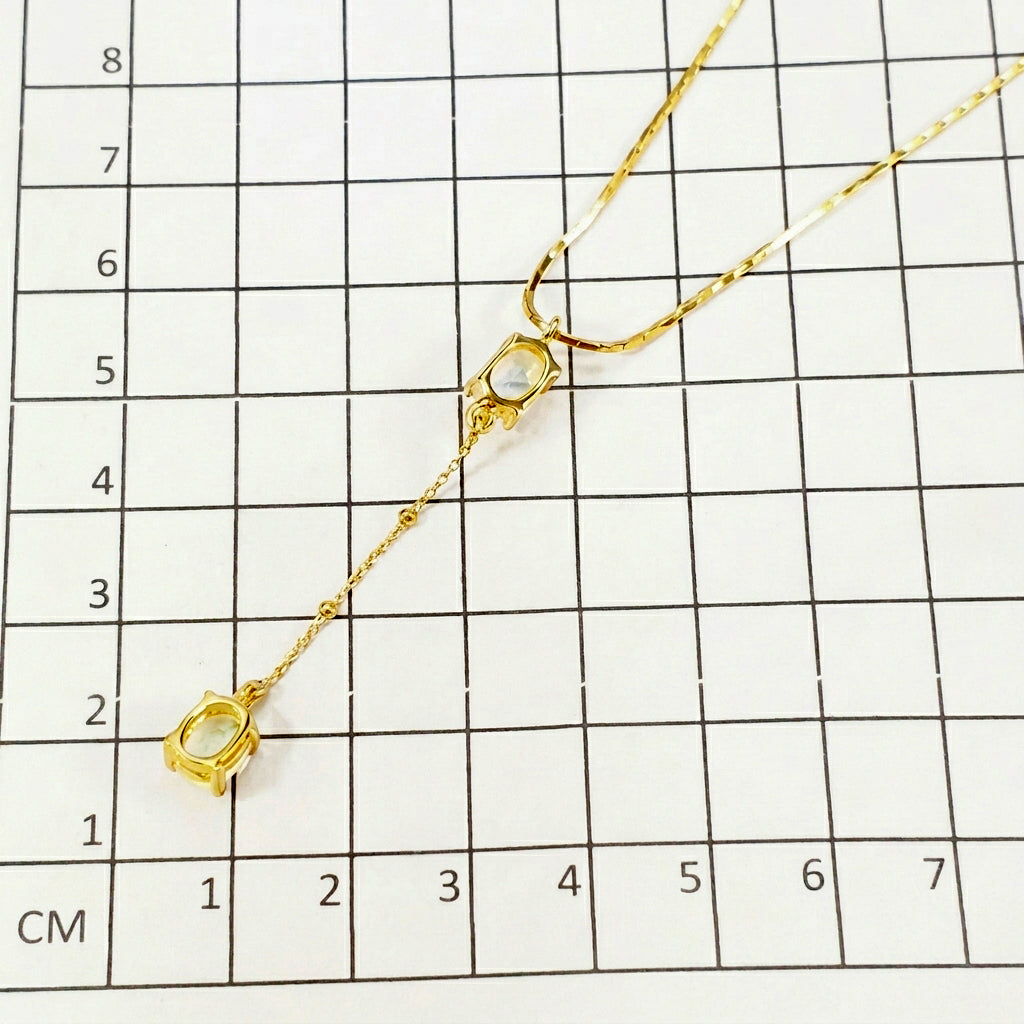 925 sterling silver lariat Y opal necklace, pendant detail