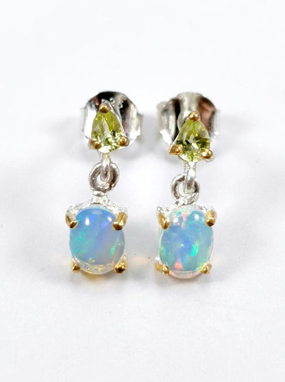 925 silver opal gemstone earrings