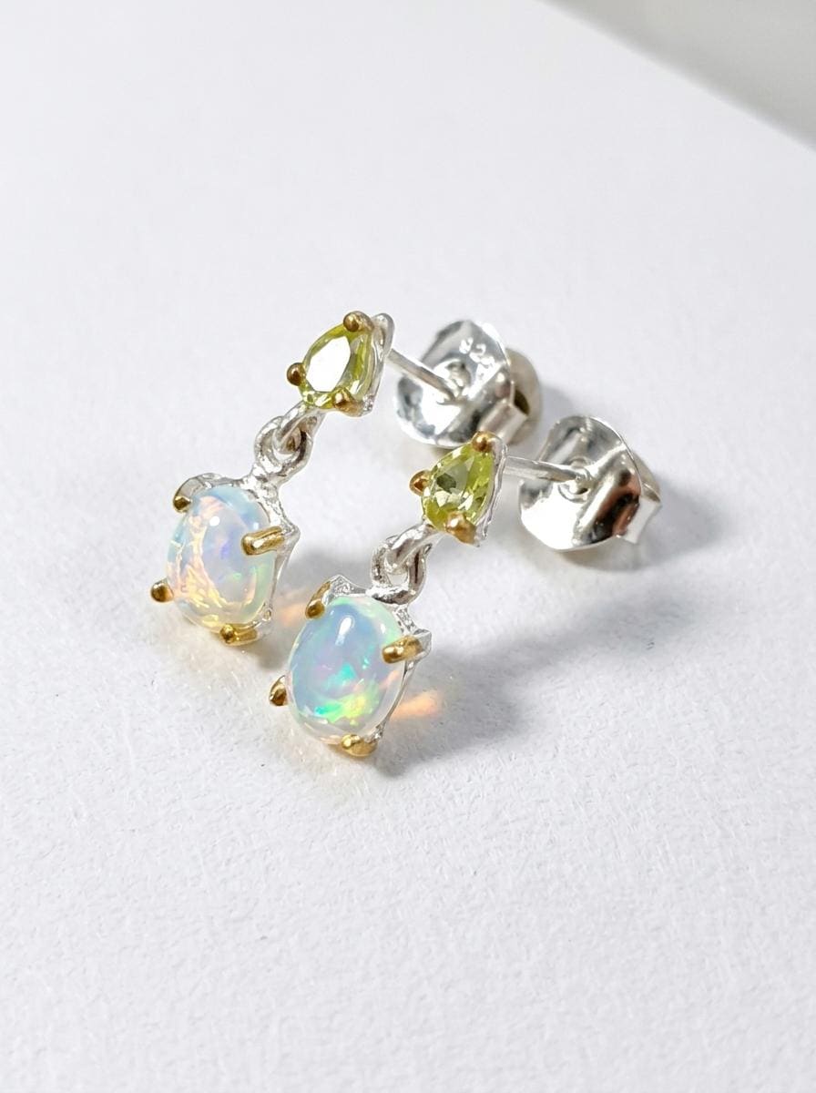 925 silver opal gemstone earrings