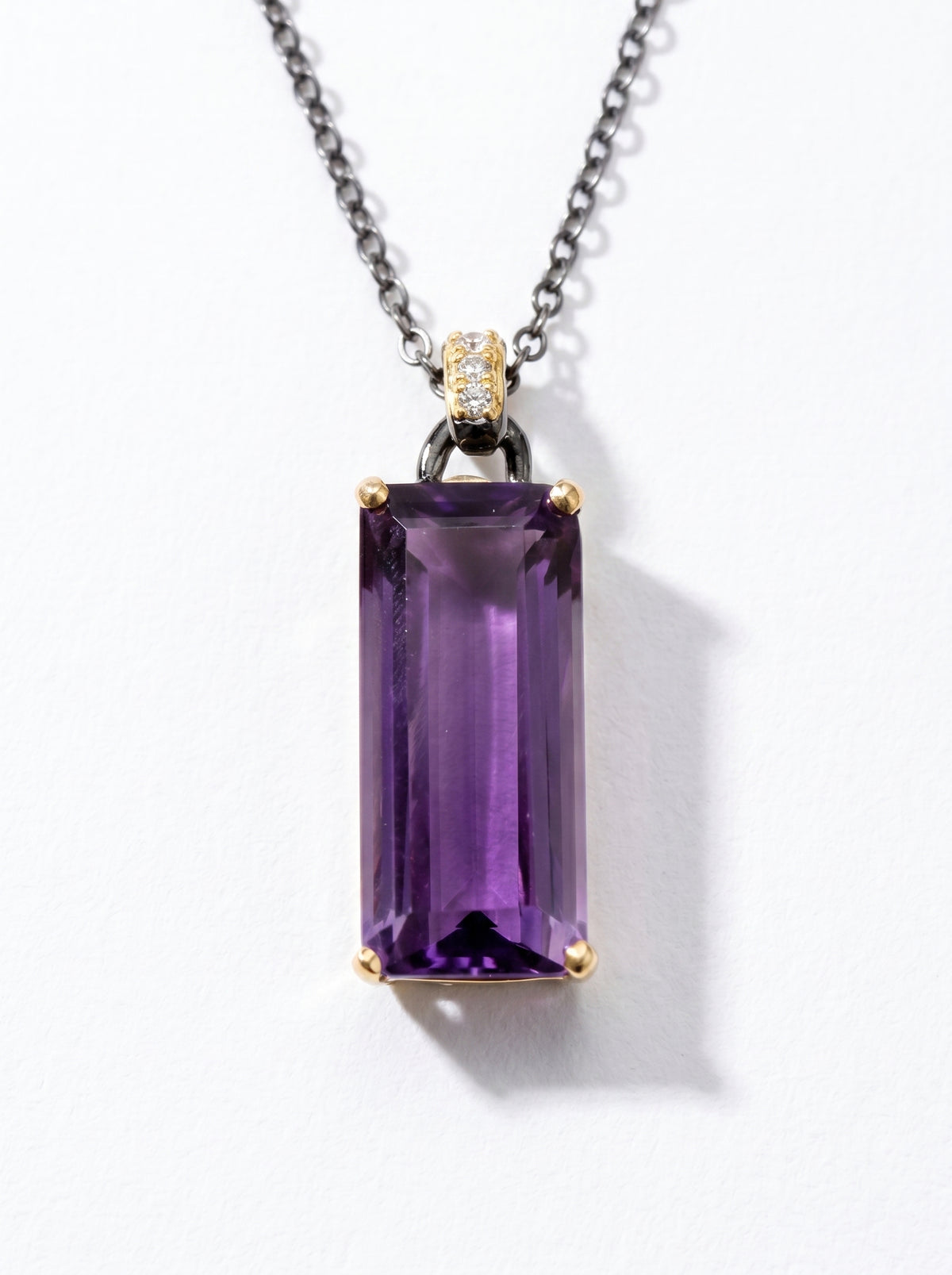 925 sterling silver statement amethyst necklace, main product image