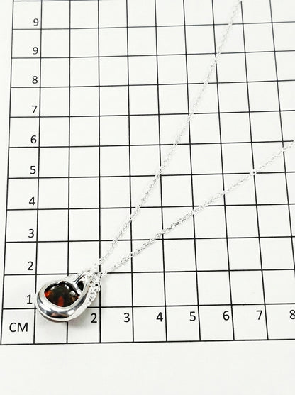 925 silver teardrop black opal necklace