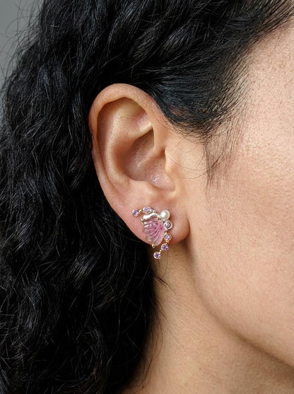 925 silver watermelon tourmaline earrings