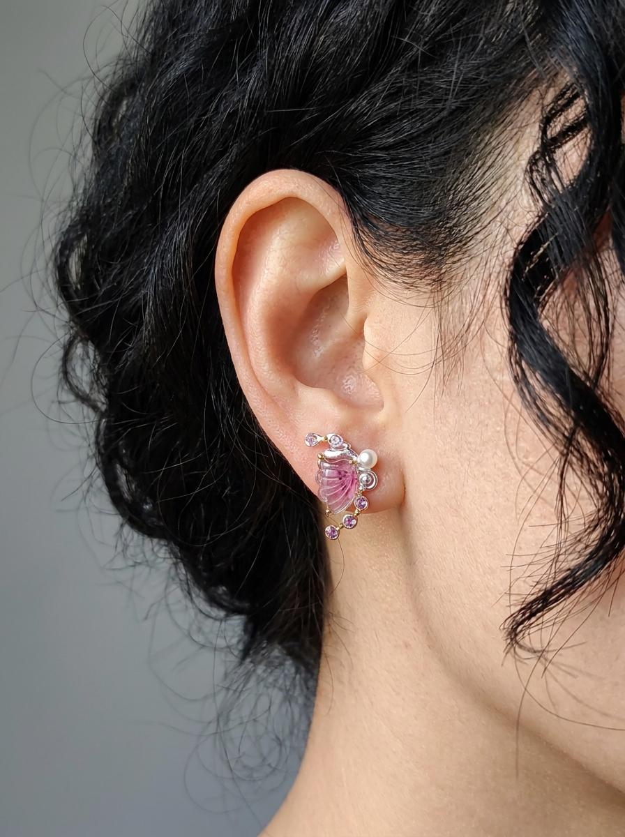 925 silver watermelon tourmaline earrings