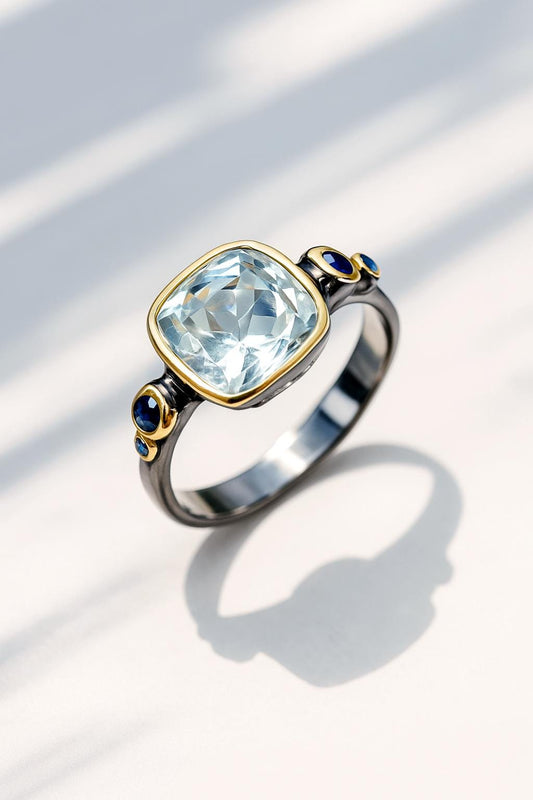 925 Sterling Silver Aquamarine Ring, main product image
