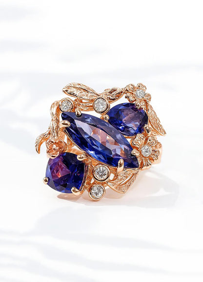 925 Sterling Silver Blue Iolite Ring, main product image