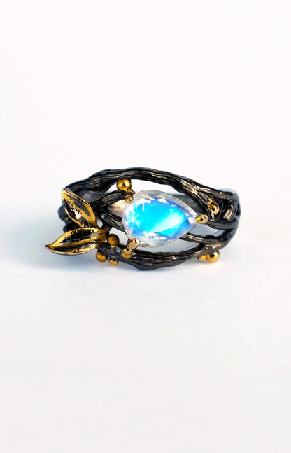925 Sterling Silver Blue Moonstone Ring, main product image