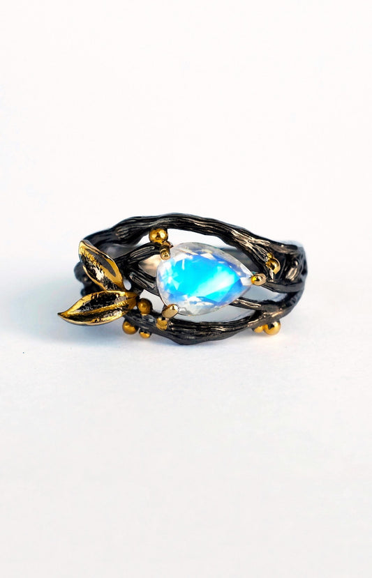 925 Sterling Silver Blue Moonstone Ring, main product image