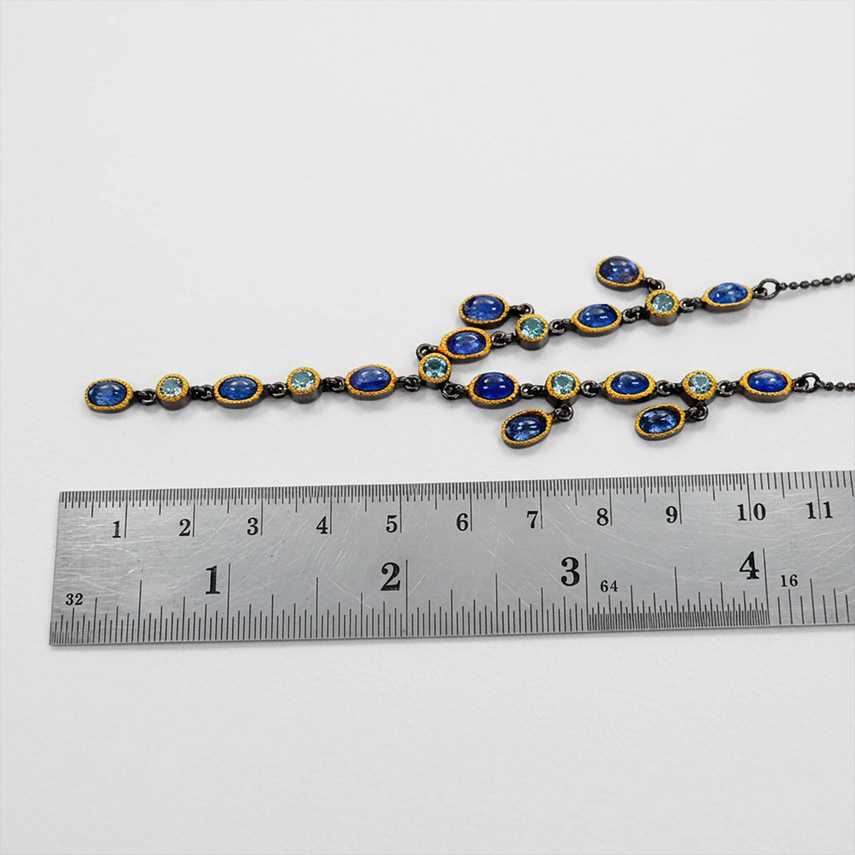 925 Sterling Silver Blue Tanzanite Necklace, additional angle