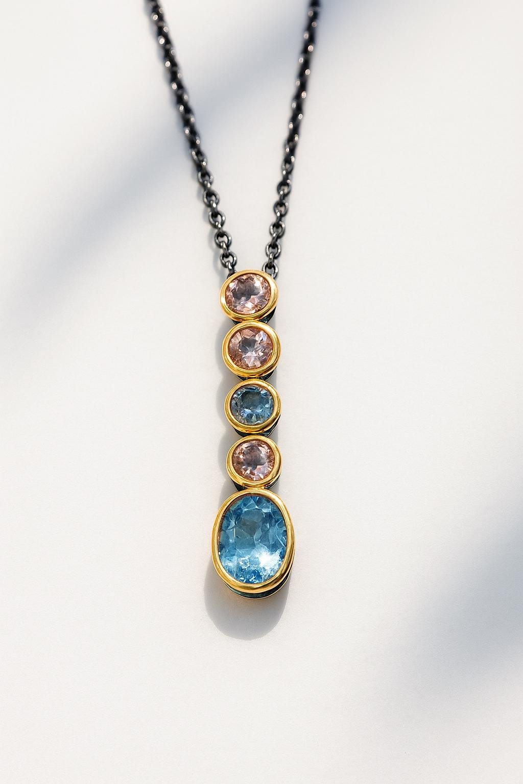 925 Sterling Silver Aquamarine Opal Amethyst Necklace, main product image